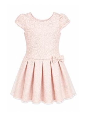 Petite Adele Pink Sharon Pleated Cap Sleeve Flower Girl Bridesmaid Dress 11/12